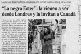 "La Negra Ester", la vienen a ver desde Londres y la invitan a Canadá  [artículo].