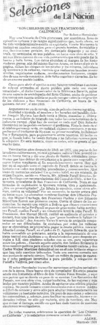 "Los chilenos en San Francisco de California"