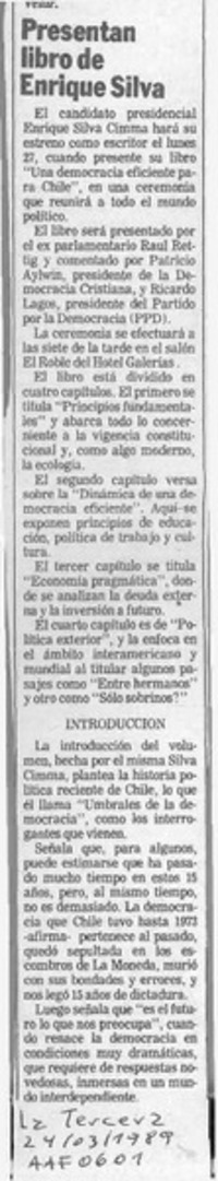 Presentan libro de Enrique Silva
