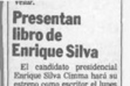 Presentan libro de Enrique Silva