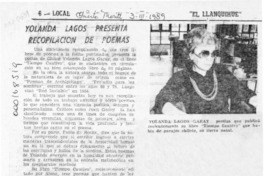 Yolanda Lagos presenta recopilación de poemas  [artículo].