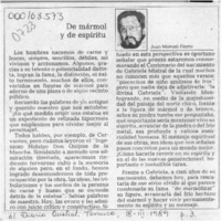 De mármol y de espíritu  [artículo] Juan Manuel Fierro.