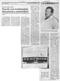 Novela con testimonios, denuncias y autocrítica  [artículo].