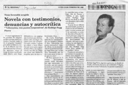 Novela con testimonios, denuncias y autocrítica  [artículo].