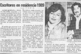 Escritores en residencia 1989  [artículo].
