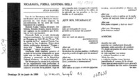 Nicaragua, poesía, Gioconda Belli  [artículo] Juan Samuel.