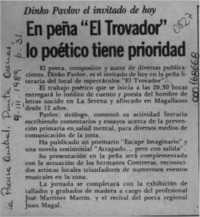 En peña "El Trovador" lo poético tiene prioridad  [artículo].