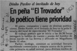 En peña "El Trovador" lo poético tiene prioridad  [artículo].