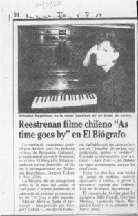 Reestrenan filme chileno "As time goes by" en El Biógrafo