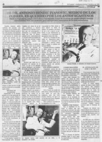 El Dr. Antonio Rendic Ivanovic, médico de los pobres, es querido por los antofagastinos