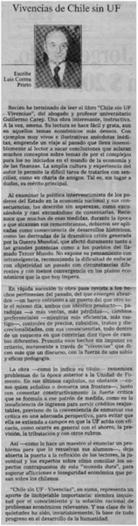 Vivencias de Chile sin UF