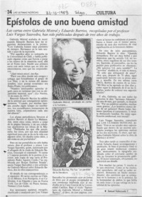 Epístolas de una buena amistad  [artículo] Samuel Valenzuela Y.