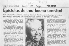 Epístolas de una buena amistad  [artículo] Samuel Valenzuela Y.
