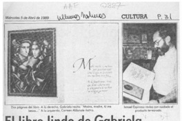 El libro lindo de Gabriela  [artículo] Samuel Valenzuela Y.
