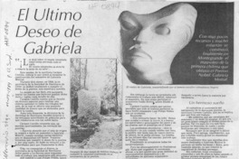 El último deseo de Gabriela  [artículo] Teresa Barría.