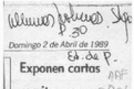 Exponen cartas escritas por Gabriela Mistral  [artículo].