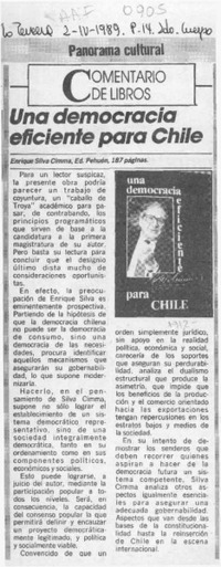 Una democracia eficiente para Chile