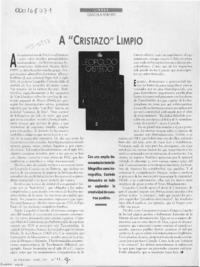 A "cristazo" limpio  [artículo] Graciela Romero.