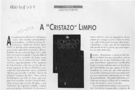 A "cristazo" limpio  [artículo] Graciela Romero.
