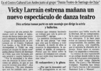 Vicky Larraín estrena mañana un nuevo espectáculo de danza teatro
