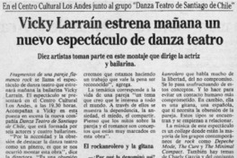 Vicky Larraín estrena mañana un nuevo espectáculo de danza teatro