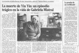 La muerte de Yin Yin, un episodio trágico en la vida de Gabriela Mistral