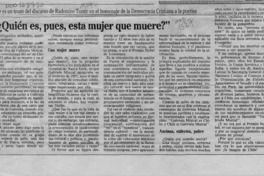 Quién es, pues, esta mujer que muere?  [artículo].