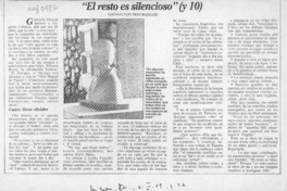 "El resto es silencioso"  [artículo] Gastón von dem Bussche.