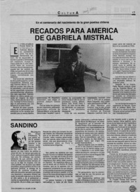 Recados para América de Gabriela Mistral  [artículo].