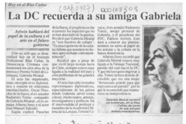La DC recuerda a su amiga Gabriela  [artículo].
