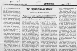 "De improviso, la nada"  [artículo] Jaime Esponda Fernández.