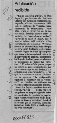 Publicación recibida  [artículo].