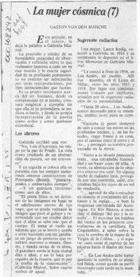 La mujer cósmica  [artículo] Gastón von dem Bussche.