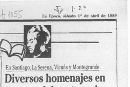 Diversos homenajes en semana del centenario  [artículo].