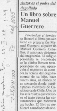 Un Libro sobre Manuel Guerrero