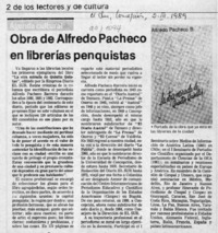 Obra de Alfredo Pacheco en librerías penquistas