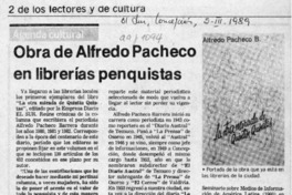 Obra de Alfredo Pacheco en librerías penquistas