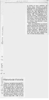 Historia de Victoria  [artículo].