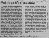 Publicación recibida  [artículo].