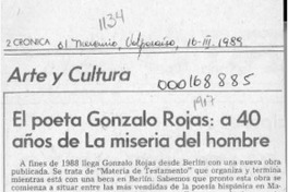 El poeta Gonzalo Rojas, a 40 años de la miseria del hombre  [artículo] Eduardo Correa.