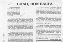 Chao, don Balta  [artículo] Gonzalo Tapia Díaz.