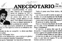 Anecdotario  [artículo] Ana Iris Alvarez Núñez.