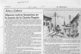 Algunos rostros femeninos en la poesía de la Quinta Región  [artículo] Pedro Mardones Barrientos.