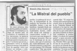"La Mistral del pueblo"  [artículo] Ramón Díaz Eterovic.