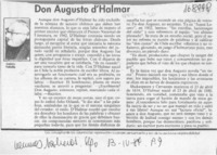 Don Augusto D'Halmar  [artículo] Andrés Sabella.