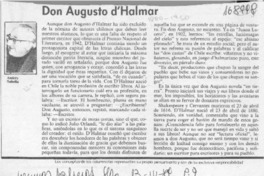 Don Augusto D'Halmar  [artículo] Andrés Sabella.