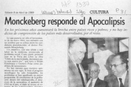Monckeberg responde al apocalipsis  [artículo] Rodolfo Gambetti.