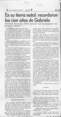 En su tierra natal recordaron los cien años de Gabriela