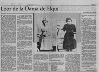 Loor de la Dama de Elqui  [artículo] E. Lafourcade.
