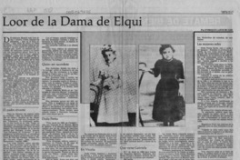Loor de la Dama de Elqui  [artículo] E. Lafourcade.
